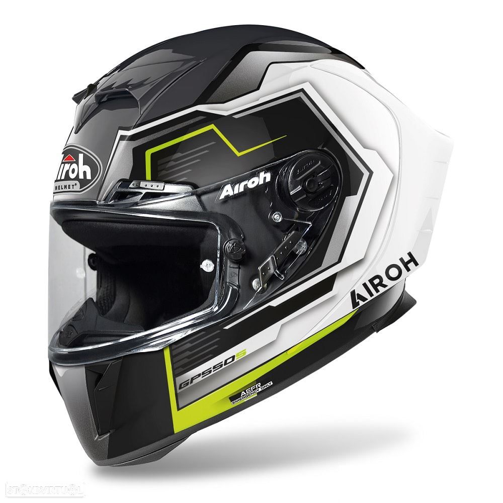 capacete gp550s rush branco/amarelo airoh - 1