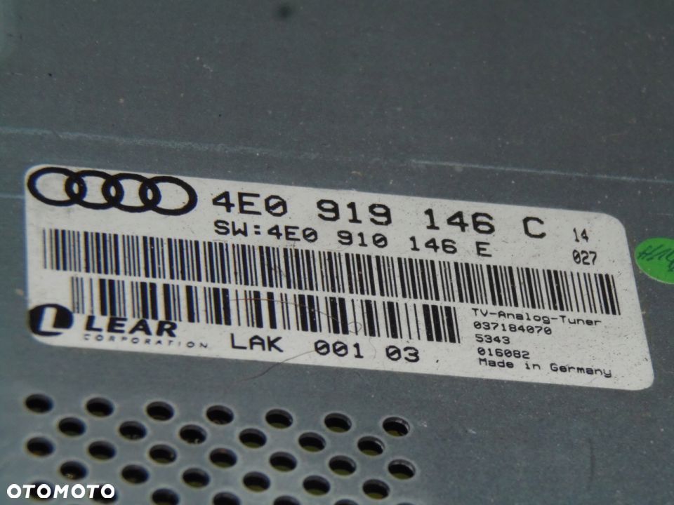 STEROWNIK MODUŁ TUNER TV 4E0919146C AUDI A8 D3 3.0 - 3