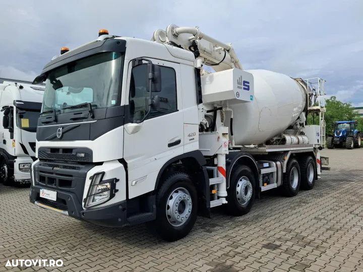 Volvo fmx 420 8x4 cu pompa turnare 4z28 si mixer beton sermac euro 6 automat - 1