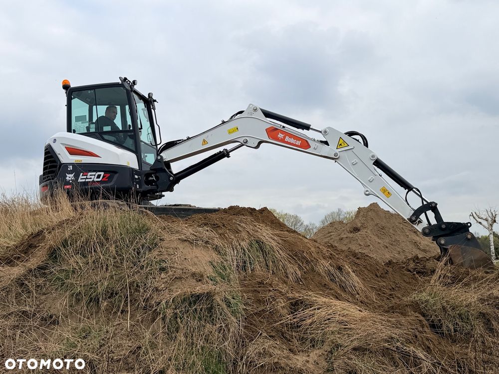 Bobcat Minikoparka Bobcat e50Z 5ton e55 e60 Cat 303.5 304  305 3xłyżki Ramię LOONG dodatkowe linie hydr wyjścia AUX1 + 2 przeciw waga MAX-dociążenie gąsienice 85% od nowości 1 właściciel z Niemiec Auto IDLEE po serwisie Widły wiertnica grabie i inne za dopłatą Szybkozłącze hydr Miller łyżka przedsiębierna Pług  Kubota Takeuchi Jcb - 13