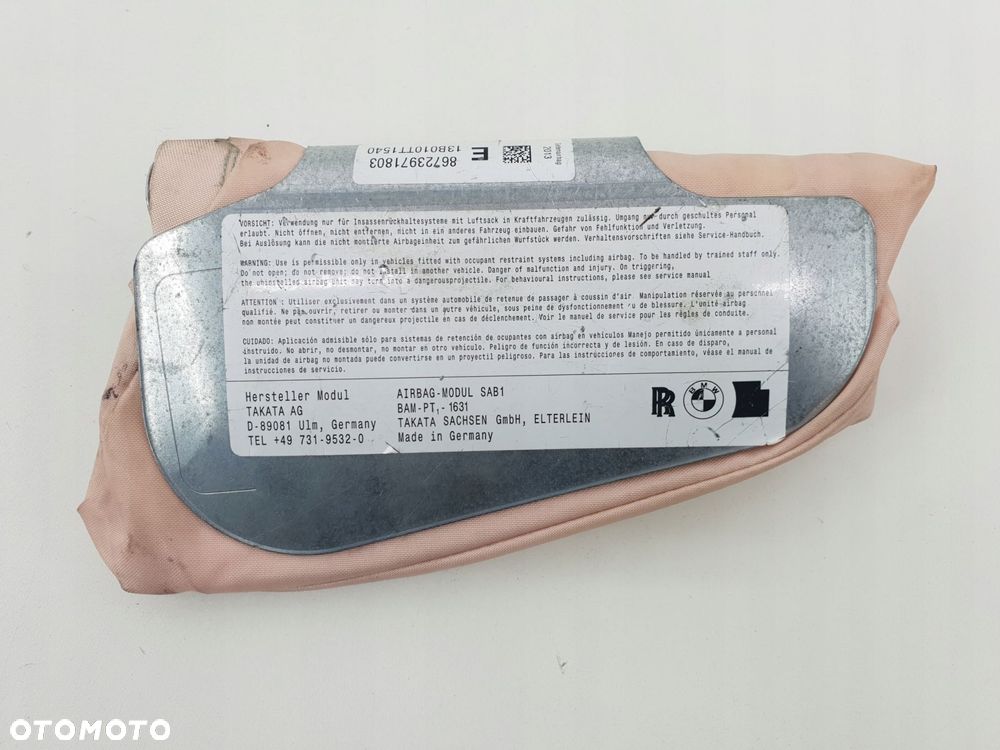 BMW 7 F01 PODUSZKA FOTELA PRAWA 307127910 - 1