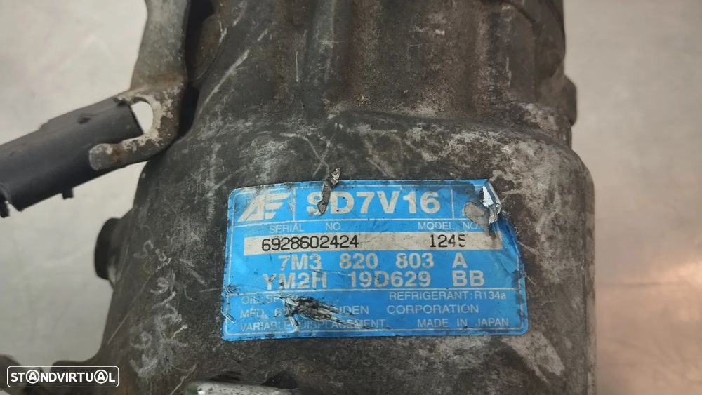 COMPRESSOR DO AC VOLKSWAGEN SHARAN / SEAT ALHAMBRA / FORD GALAXY 1.9TDI REF. 7M3820803A YM2H19D629BB - 2