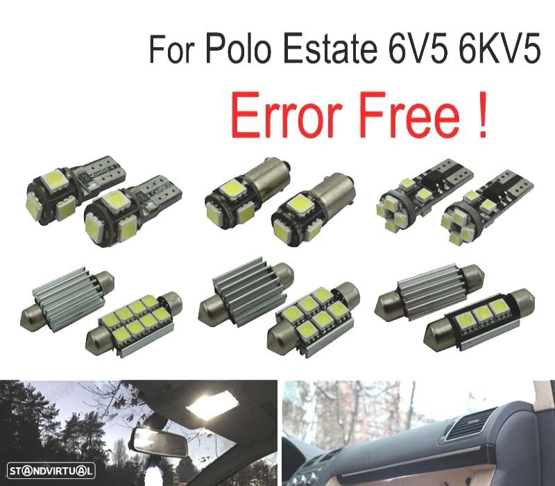 KIT COMPLETO 12 LAMPADAS LED INTERIOR PARA VOLKSWAGEN VW POLO ESTATE VARIANT 6V5 6KV5 97-02 - 1
