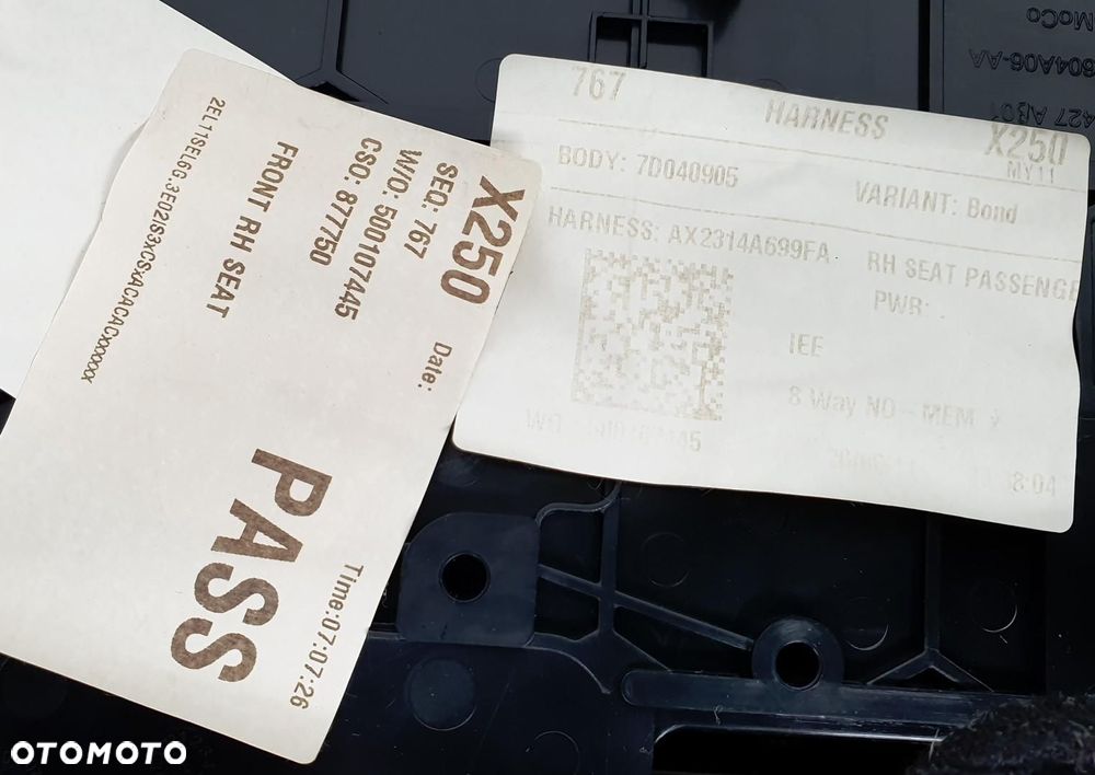 FOTEL PRAWY PRZÓD PASAŻERA SKÓRA ELEKTRYCZNY GRZANY JAGUAR XF X250 EUROPA - 10