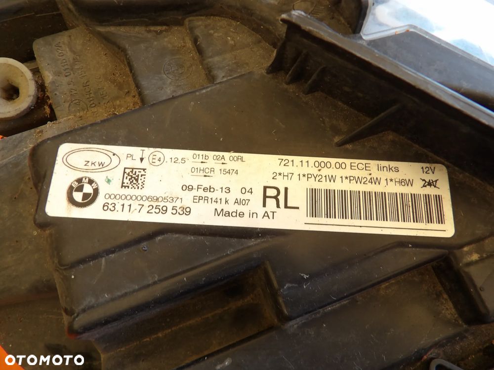 BMW - F30 - H7 - LEWA LAMPA PRZEDNIA - UK - 7259539 - 9