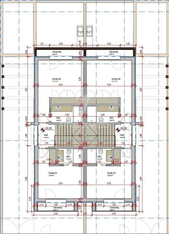 Projeto para Construção de Moradia Geminada T3 com Piscina – Pinhal... - Grande imagem: 3/3