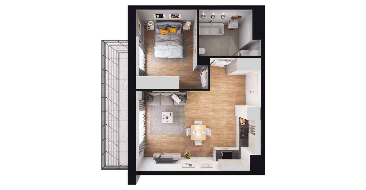 2-pokojowe mieszkanie 41m2 + balkon Bez Prowizji