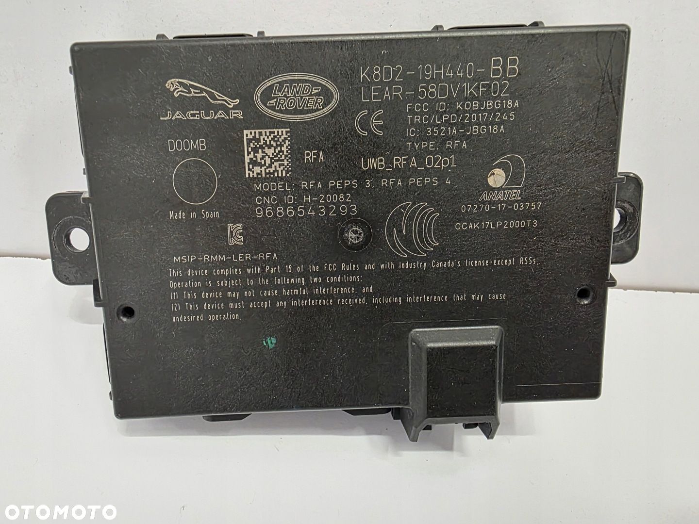 MODUŁ STERUJĄCY KEYLESS RANGE ROVER EVOQUE II L551 K8D2-19H440-BB - 1