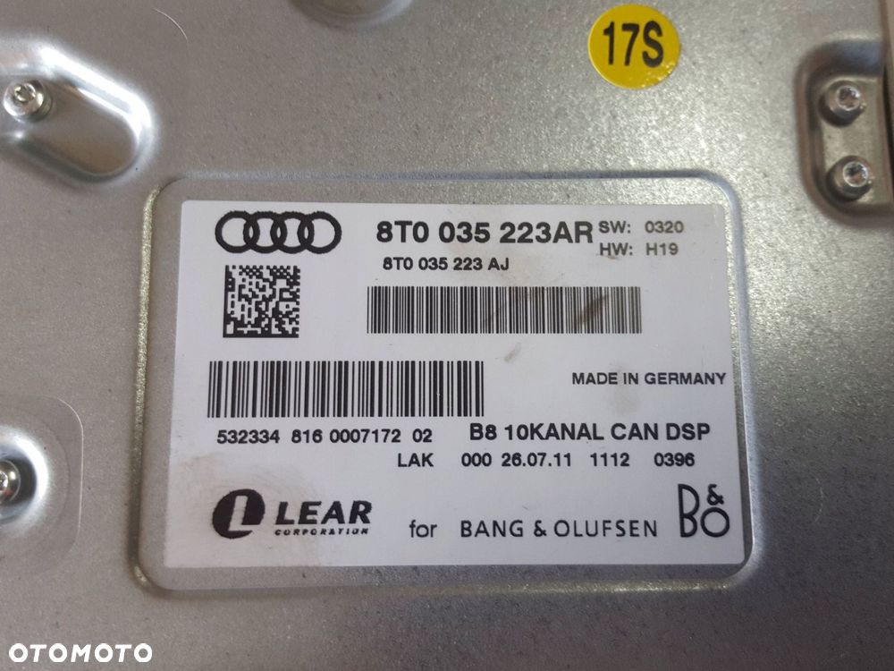 AUDI A4 B8 08-11r WZMACNIACZ RADIA AUDIO 8T0035223AR - 2
