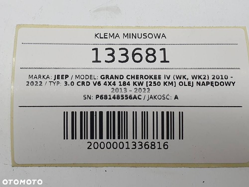 KLEMA MINUSOWA JEEP GRAND CHEROKEE IV WK2 P68148556AC - 4