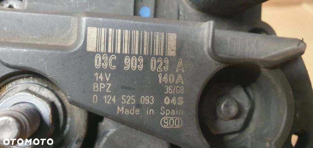 Alternator prądnica VW Passat B6 1.4 TSI 03C903023A - 7