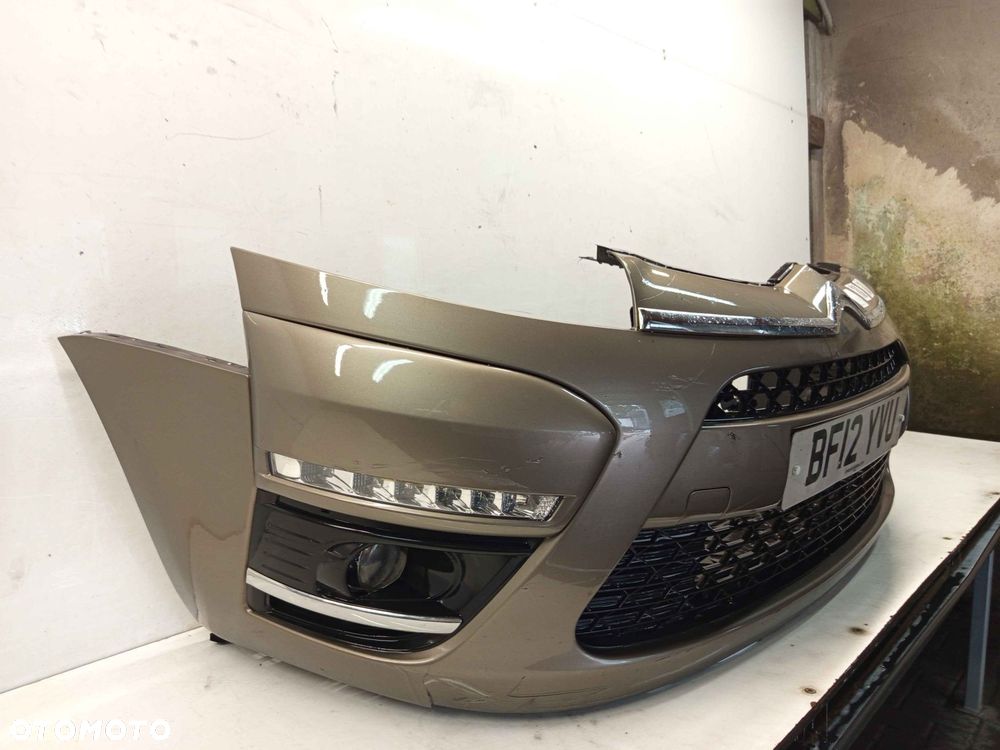 ^ ZDERZAK PRZÓD PRZEDNI DO CITROEN C4 GRAND PICASSO LIFT FL KEBC ZŁOTY PIASKOWY LED DRL HALOGENY - 3