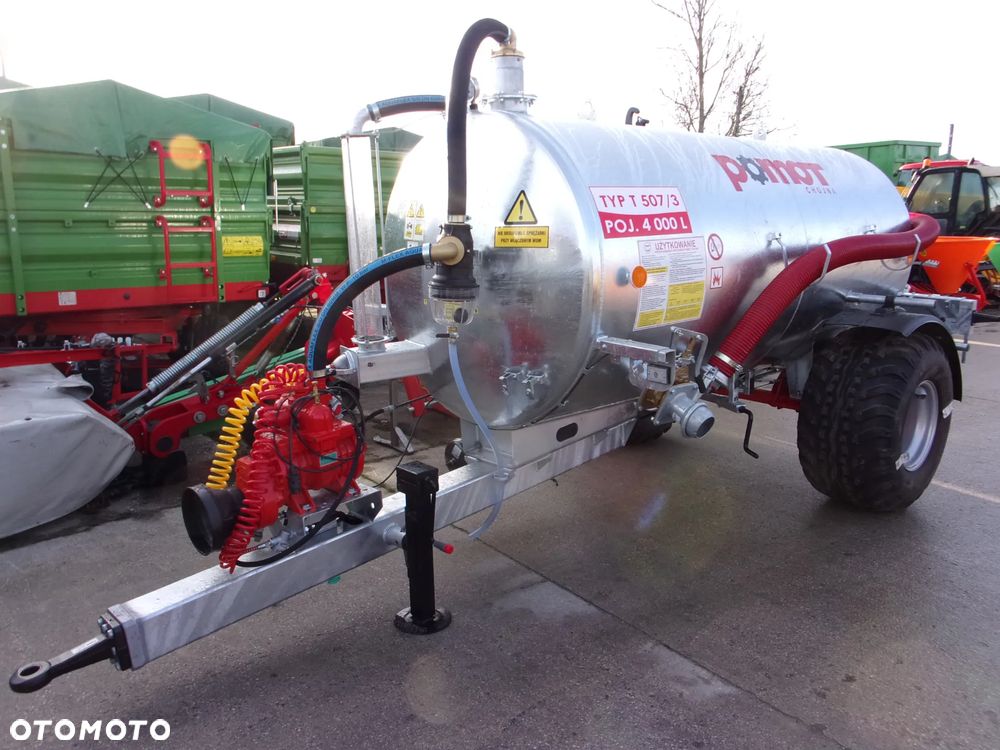 Pronar Przyczepa-Cysterna-Beczkowóz do transportu, przewozu, dostarczenia wody pitnej T507/5 POMOT 5000 Litró, Wóz Asenizacyjny POMOT T507/3 - 4000 litrów, nie Meprozet - 10
