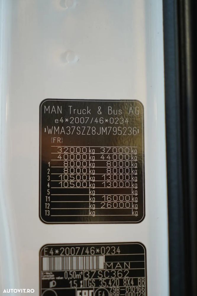 MAN TGS 35.420 / 8X4 / BASCULATOR 2 LATURĂ / HIDRAULIC / BORDMATIC / AUTOMAT - 37