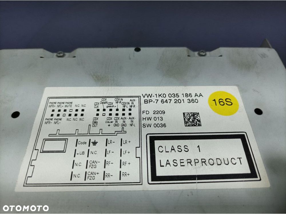VW PASSAT B6 LIFT RADIO CD FABRYCZNE 1K0035186AA - 5