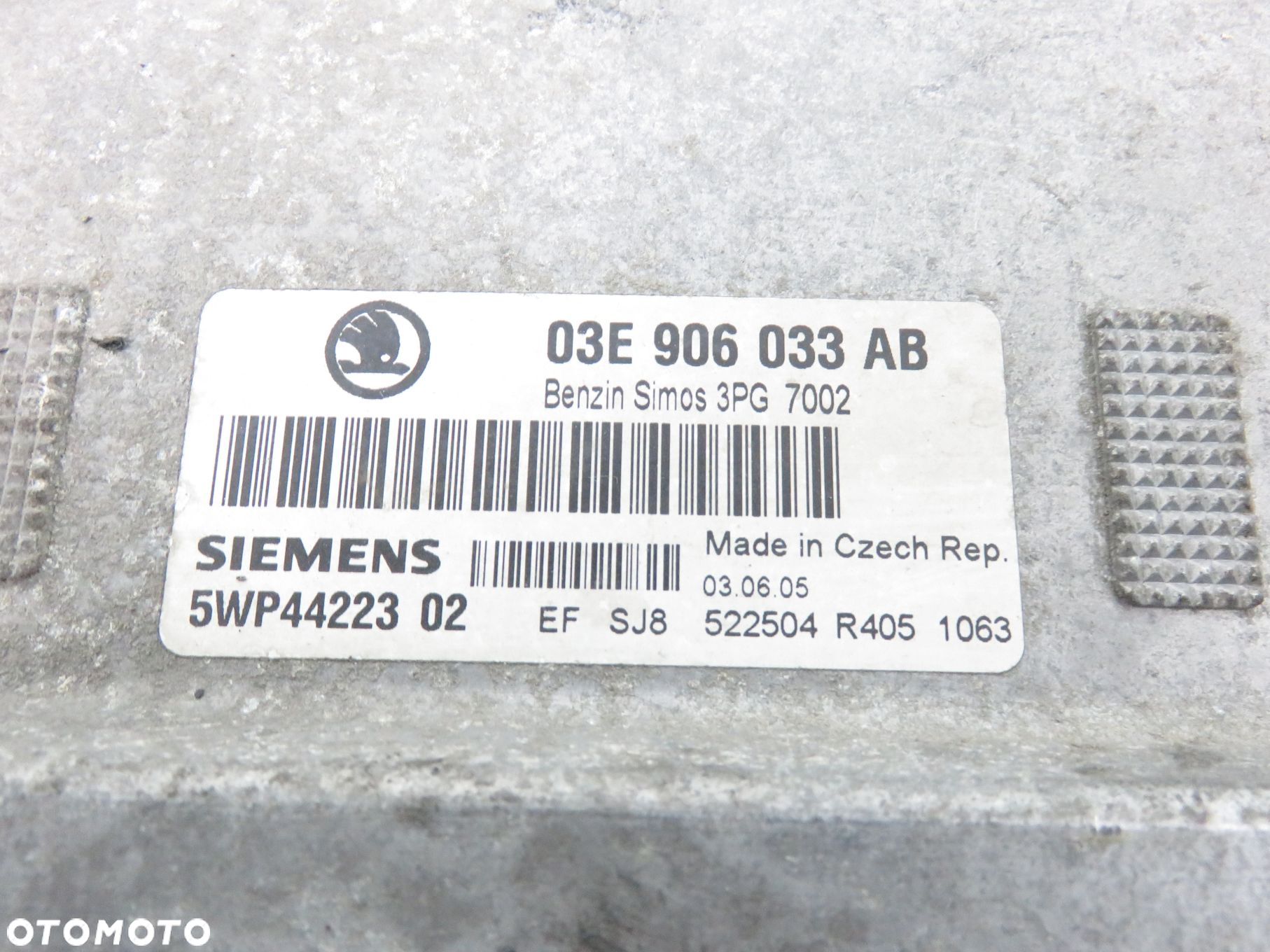 STACYJKA STEROWNIK SKODA FABIA I 1.2 03E906033AB 5WP4422302 6Q1937049D - 13