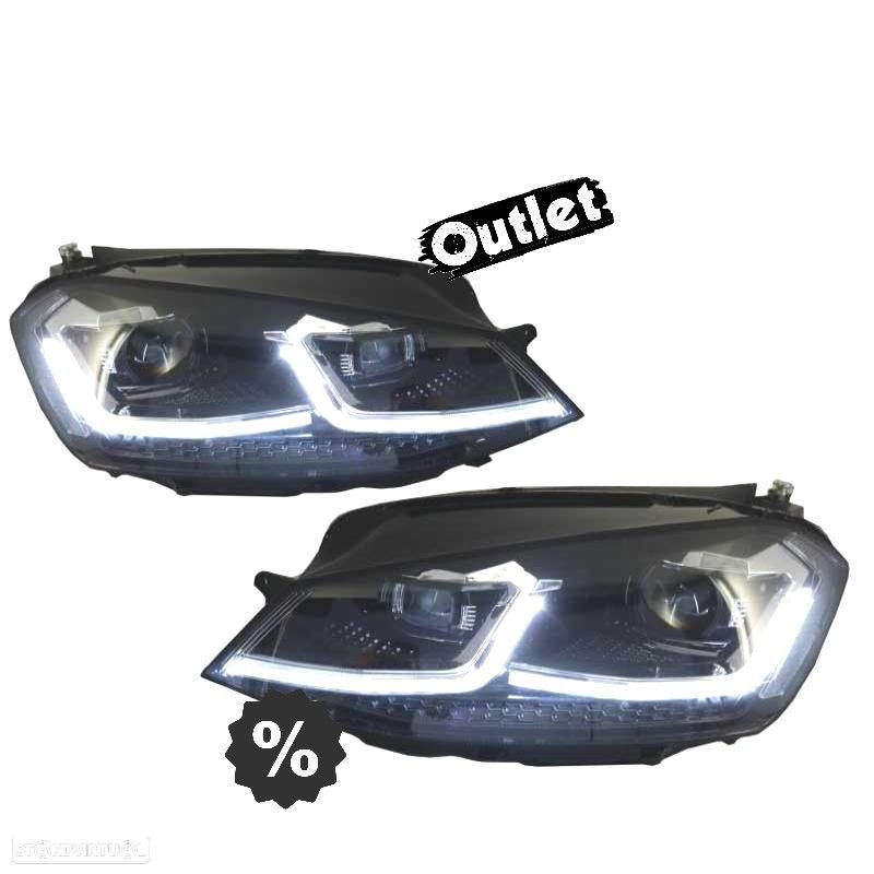 R012837C3 FAROIS PARA VOLKSWAGEN VW GOLF 7 12-17 DRL DINAMICOS PRETO LOOK 7.5 R - 10