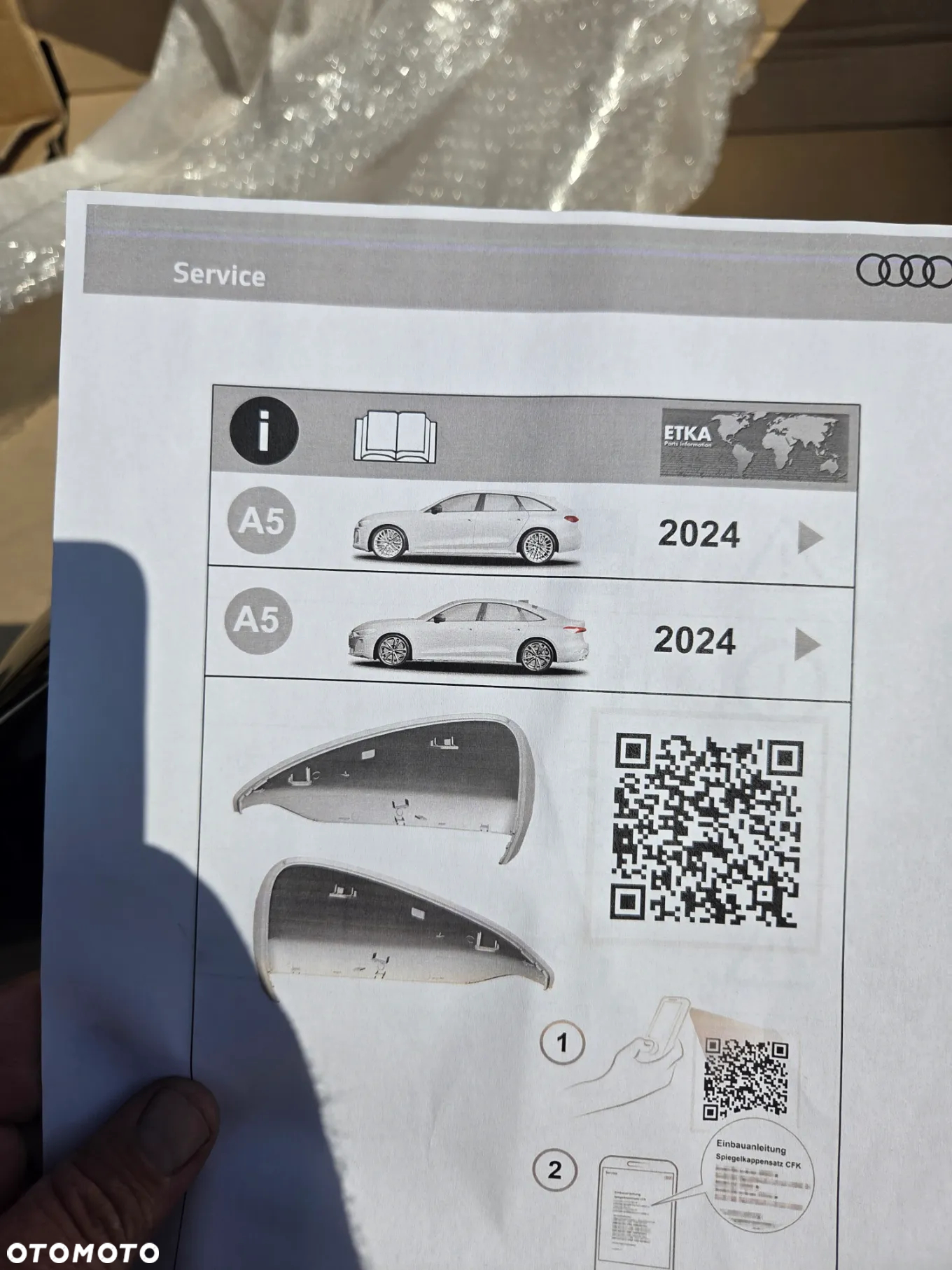 nakładki Nakładka prawa lewa lusterka Audi A5 III B10 85E857527A 85E857528A Obudowa lusterka - 13