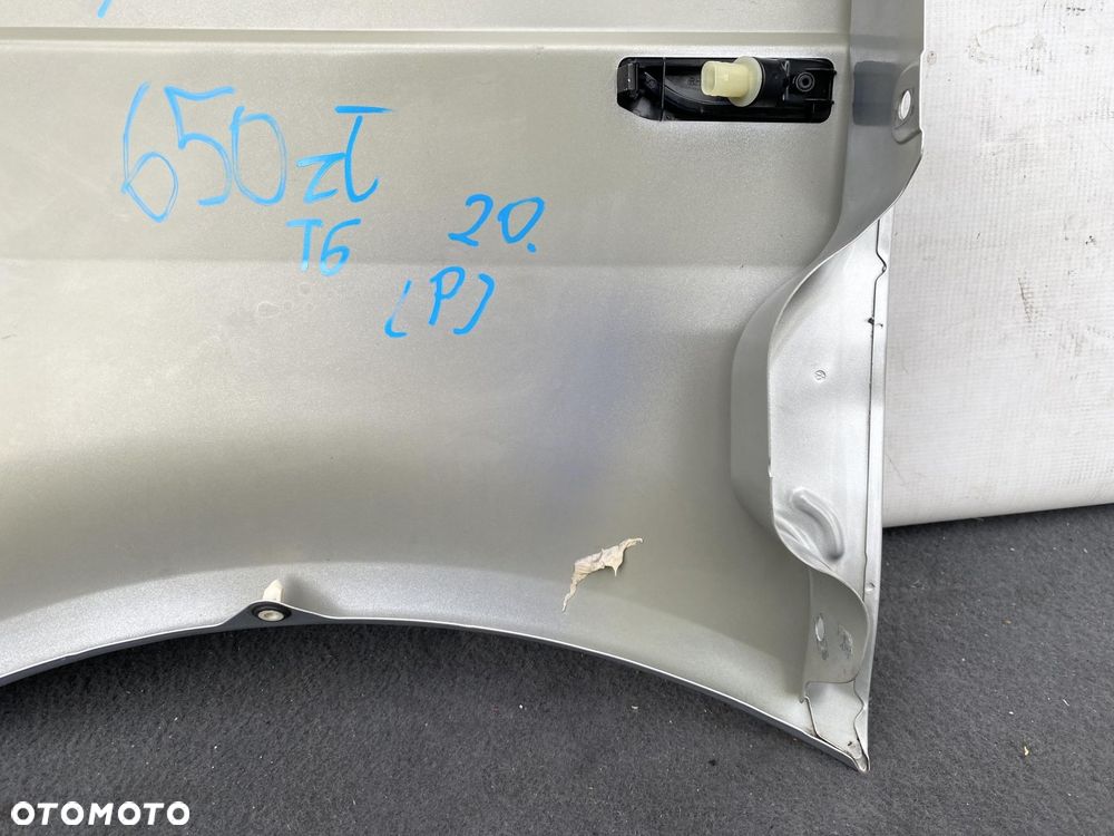 VW TRANSPORTER T6 15- BŁOTNIK PRZEDNI PRZÓD PRAWY SREBRNY METALIK 7E0821196 - 8