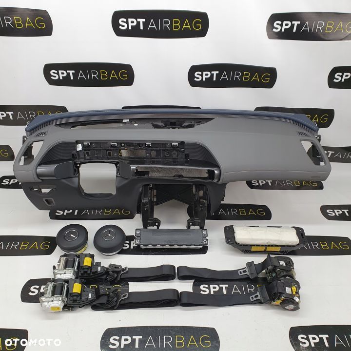 MERCEDES EQC DESKA ROZDZIELCZA KONSOLA KOKPIT PULPIT PODUSZKI AIRBAG AIR BAG PASY KIT SET - 1