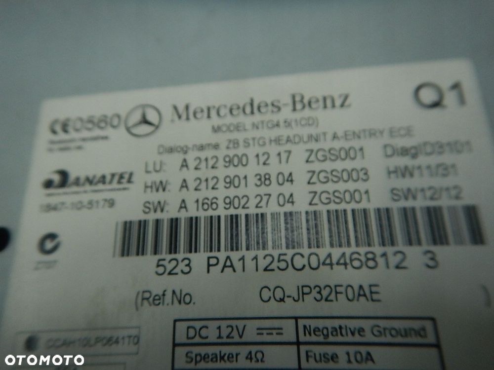 radio cd fabryczne mercedes e w212 a2129001217 - 10