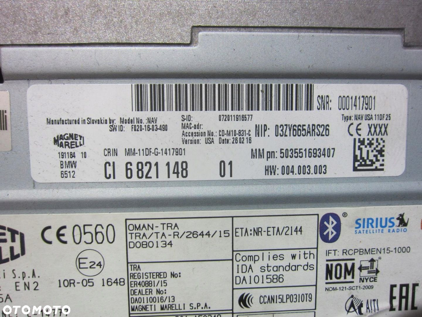 BMW X1 F48 NAWIGACJA RADIO MODUŁ STEROWNIK CZYTNIK 6821148 65126821148 - 6