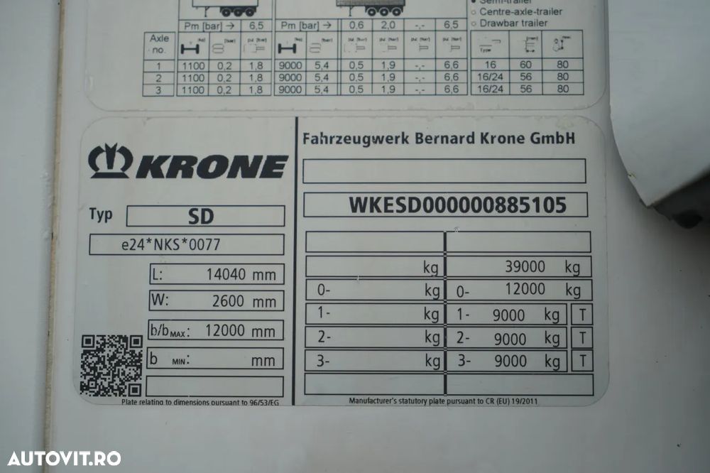 Krone CAMION FRIGORIFER KRONE / THERMO KING SLXi 400 / 2019 / DOPPELSTOCK / COȘ PENTRU PALEȚI / IMPORTAT - 29