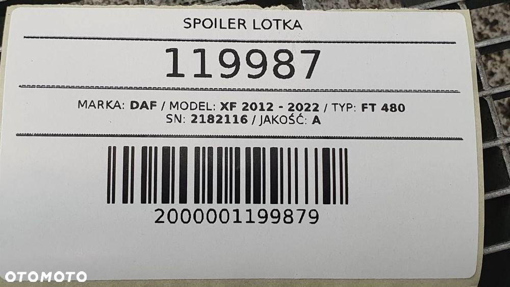 SPOILER LOTKA DACHOWA NAROŻNIK SPACE CAB DAF XF 106 2021 2182116 - 14