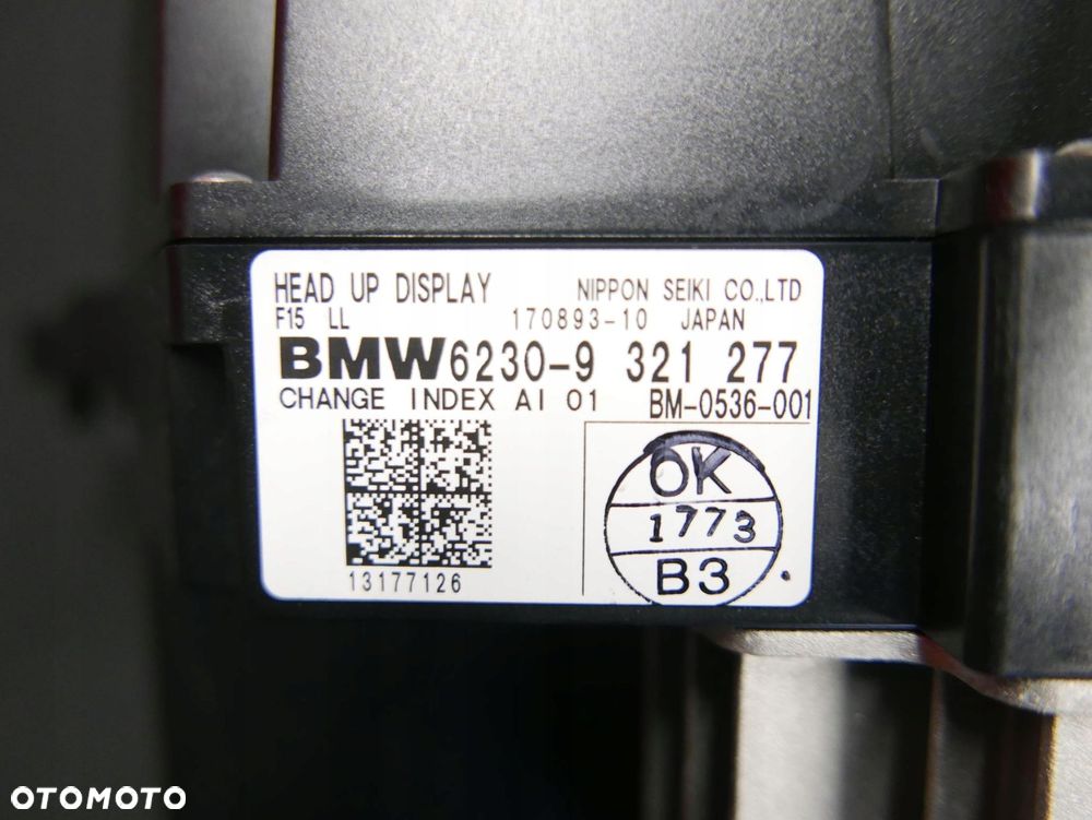 bmw x5 f15 wyświetlacz przezierny head up headup display hud 9321277 - 9
