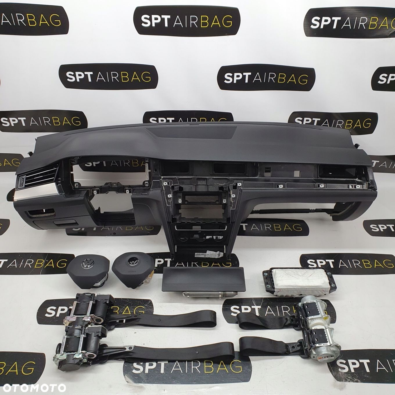 VW PASSAT B8 LIFT DESKA ROZDZIELCZA KONSOLA KOKPIT PULPIT PODUSZKI AIRBAG AIR BAG PASY KIT SET - 1