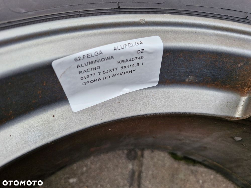 felga aluminiowa alufelga 17 cali oz racing kba45745 01677 7.5jx17 5x114.3 - 4