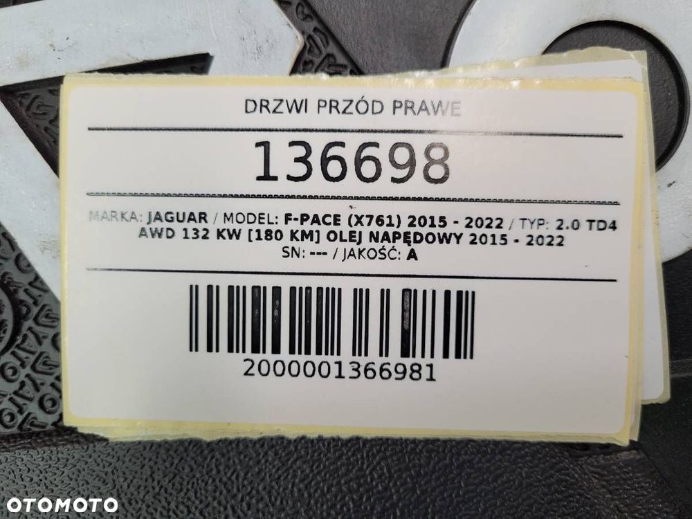 DRZWI PRZÓD PRAWE JAGUAR F-PACE X761 KOMPLETNE - 13