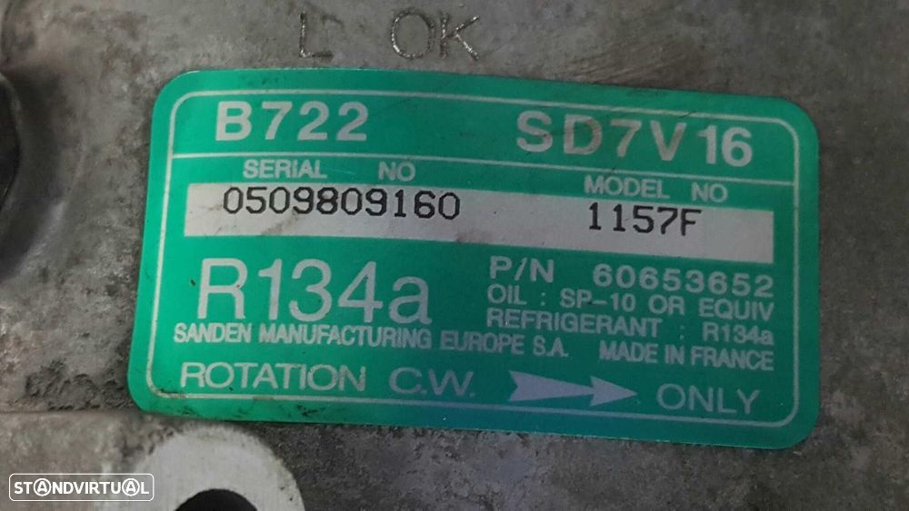 COMPRESSOR AR CONDICIONADO ALFA ROMEO 147 2002 -60653652 - 3