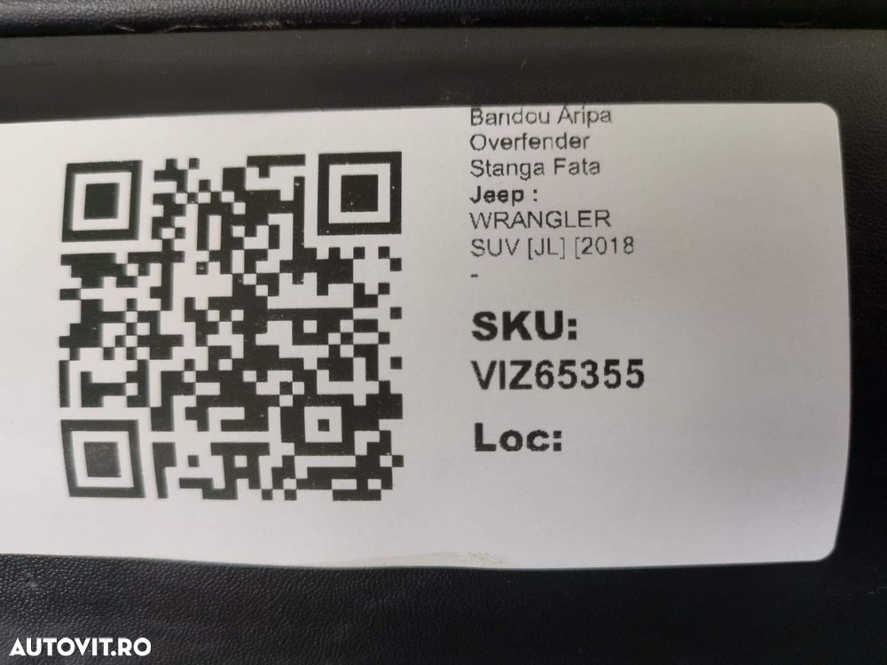 Bandou Aripa Overfender Stanga Fata Jeep  WRANGLER SUV [JL] [2018 - 20 - 8