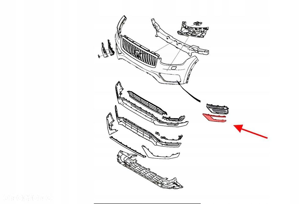 listwa kratki przedniego zderzaka lewa 31663539 volvo xc90 ii 2019+ li - 5