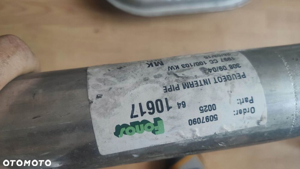 TŁUMIK RURA WYDECHOWA PEUGEOT 308 2.0 HDI 04- - 2