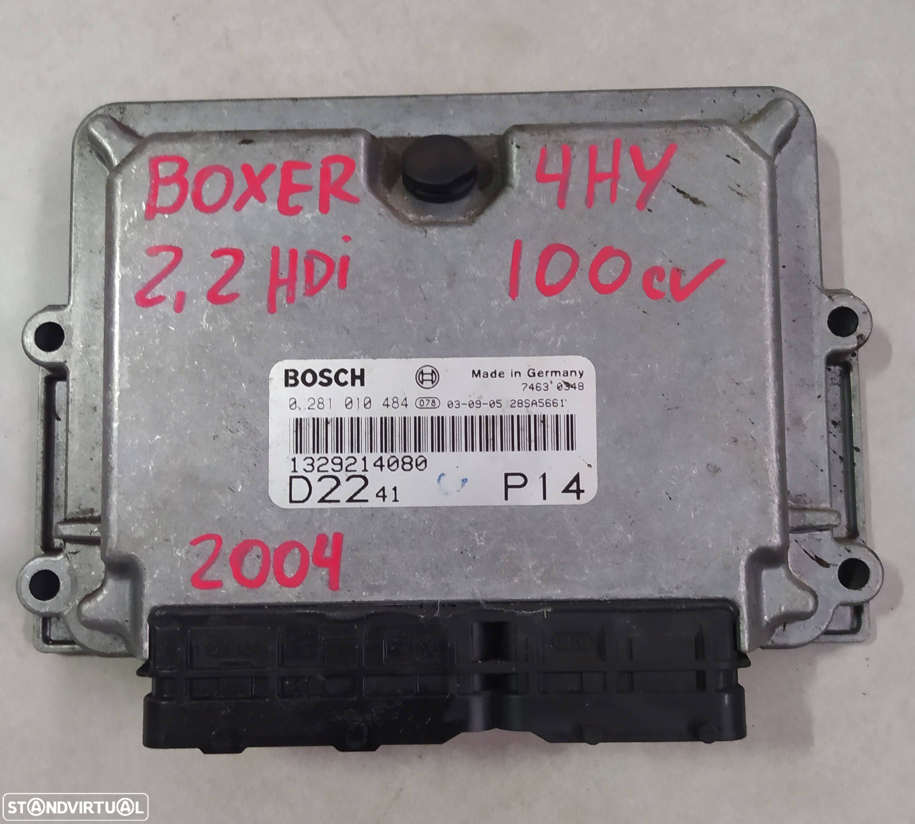 centralina peugeot BOXER 2.2HDI 101cv 4HY 2004- 0281 010 484 - 1329214080 - D2241 - P14 - 1