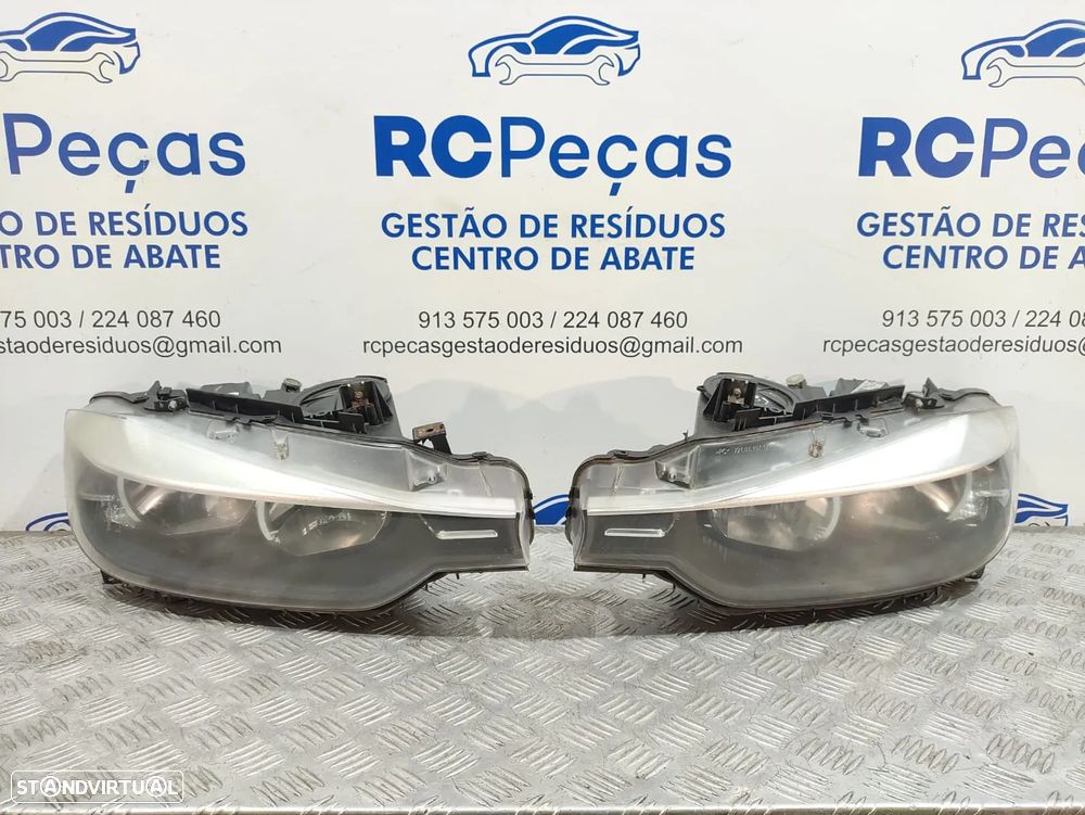 Conjunto Farol Otica Frente Frontal Direita Original Halogenio Valeo BMW Serie 3 F30 Carro Sedan F31 Touring Carrinha 2011 a 2018 - 1
