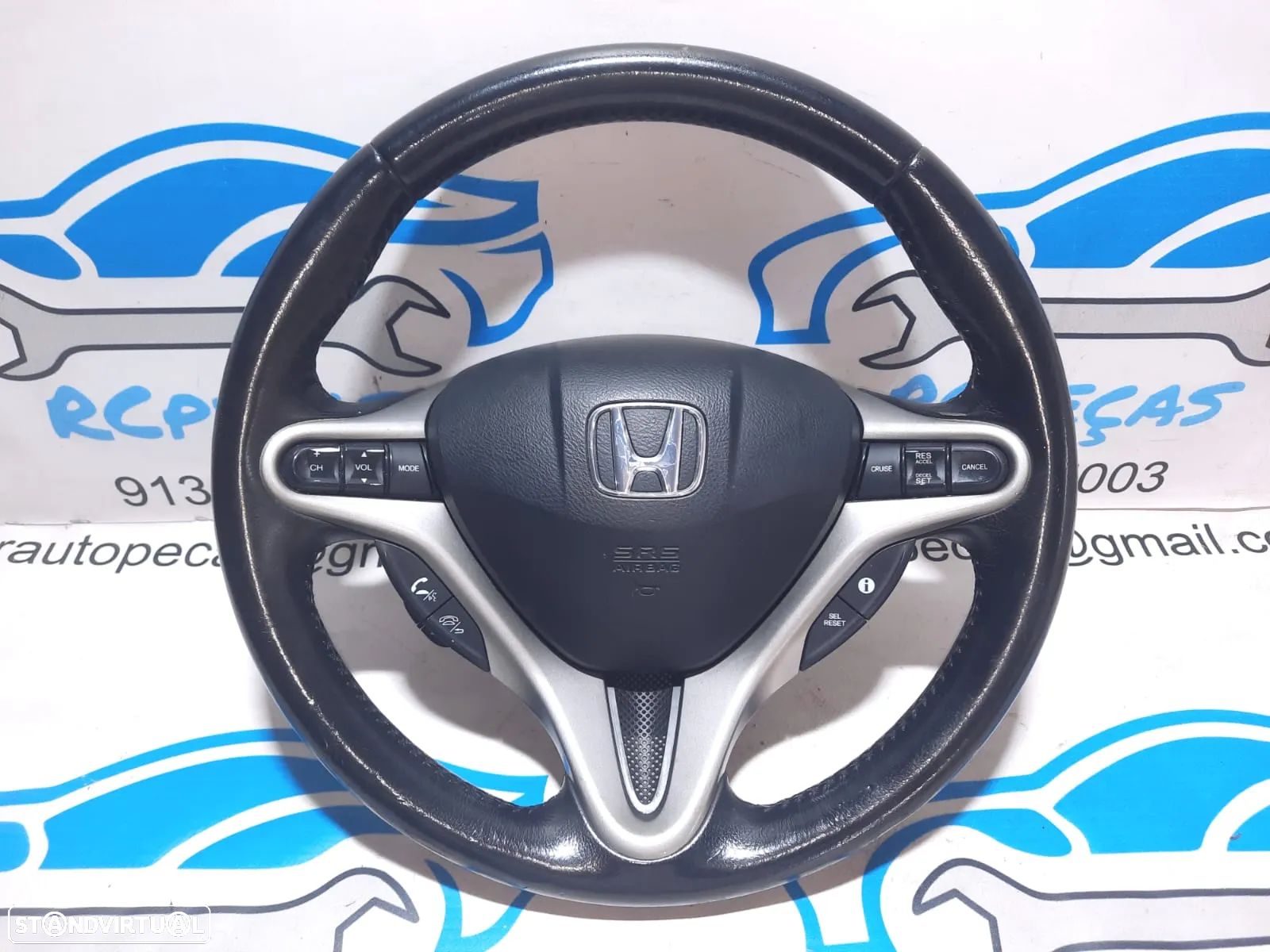 VOLANTE GUIADOR COMPLETO HONDA CIVIC VIII 8 MK8 HATCHBACK FN FK FK3 78501SMGU51ZA PELE AIRBAG - 1