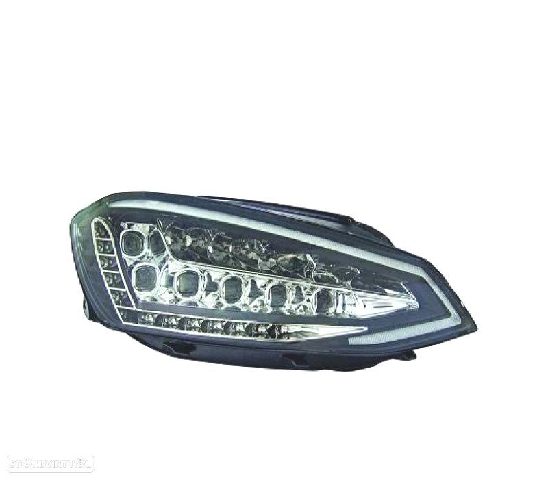 FARÓIS FRONTAIS PARA VOLKSWAGEN VW GOLF VII LIMOUSINE 12-17 FUNDO PRETO - 1