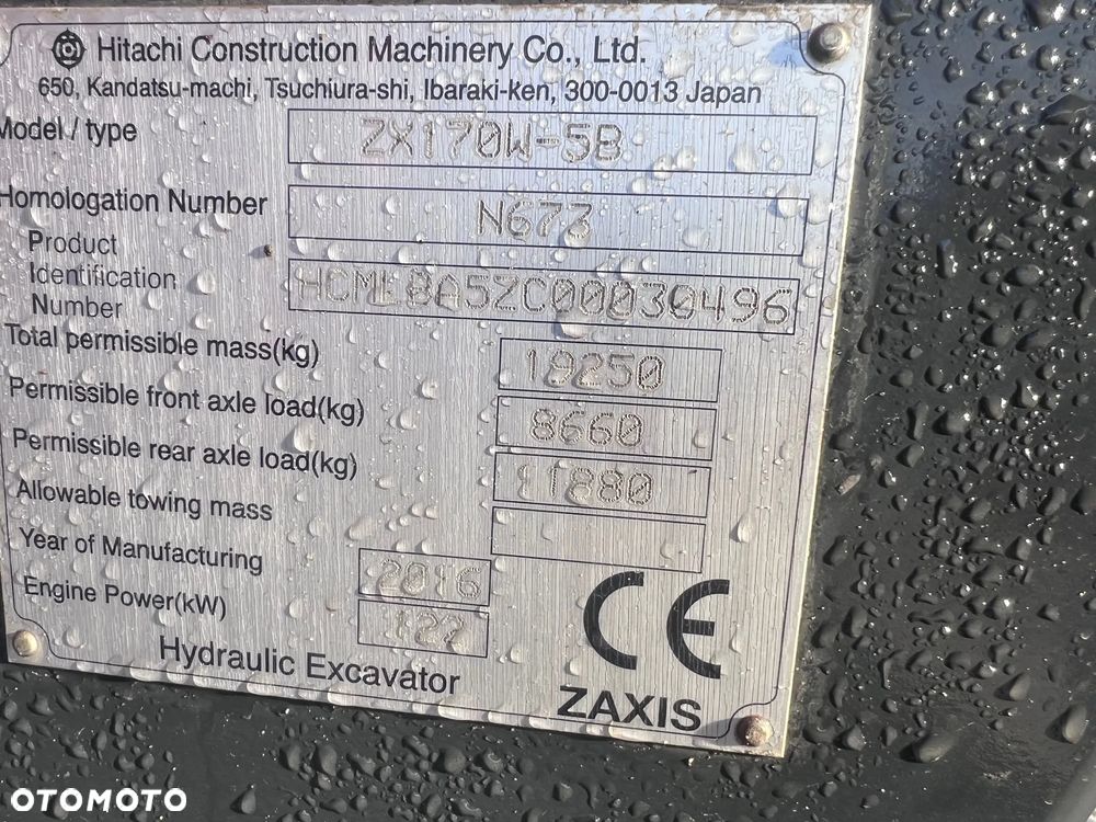 Hitachi ZX 170W-5B 2600 MTH 2 ŁYŻKI OILQUICK POWERTILT - 9