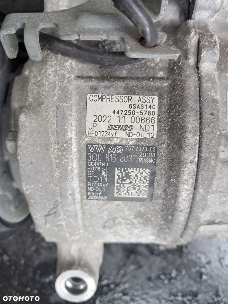 VW AUDI SEAT SKODA Sprężarka kompresor klimatyzacji DENSO 3Q0816803D 26TYS - 1