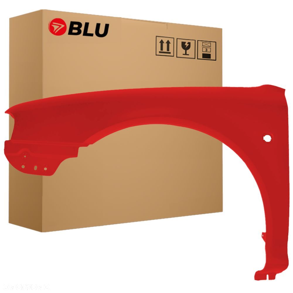 BLU Błotnik SKODA OCTAVIA I 1 8180 lewy czerwony 97-10 przód Rallyrot - 1