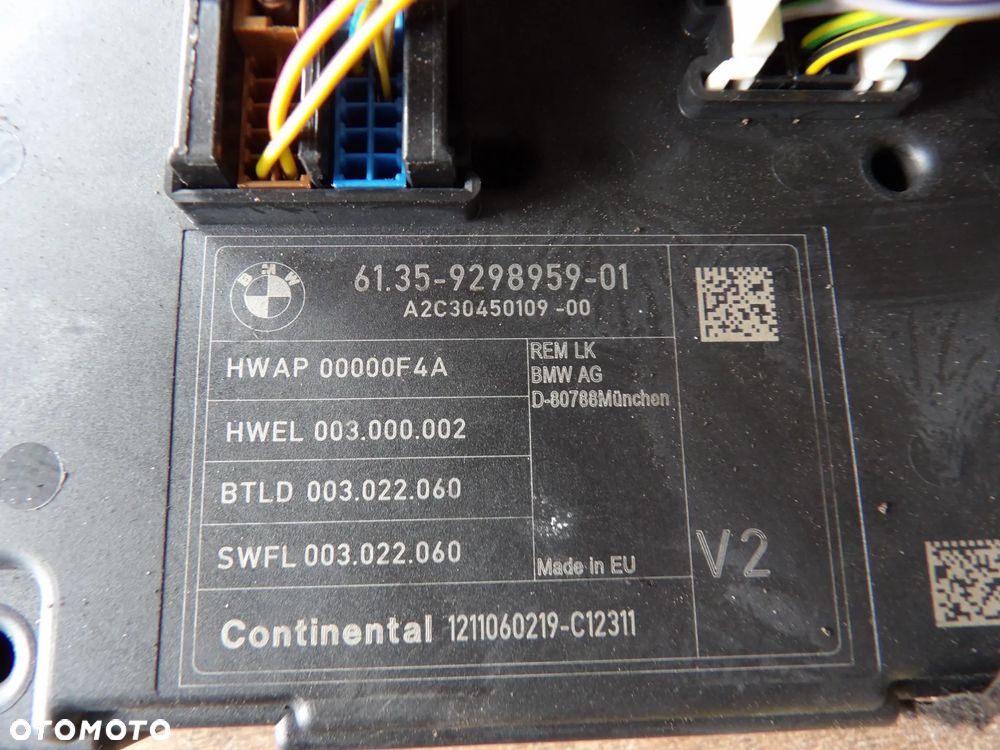 BMW - F20,F30 - MODUŁ , STEROWNIK REM - 9298959 - 2