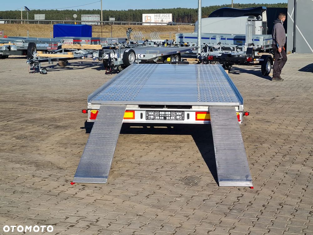 MAZZO DOSTAWA! Laweta ALUMINIOWA 850x210cm! Masa własna tylko 840kg! DMC 3500, przyczepa NA DWA AUTA, koło zapasowe, najazdy - 3