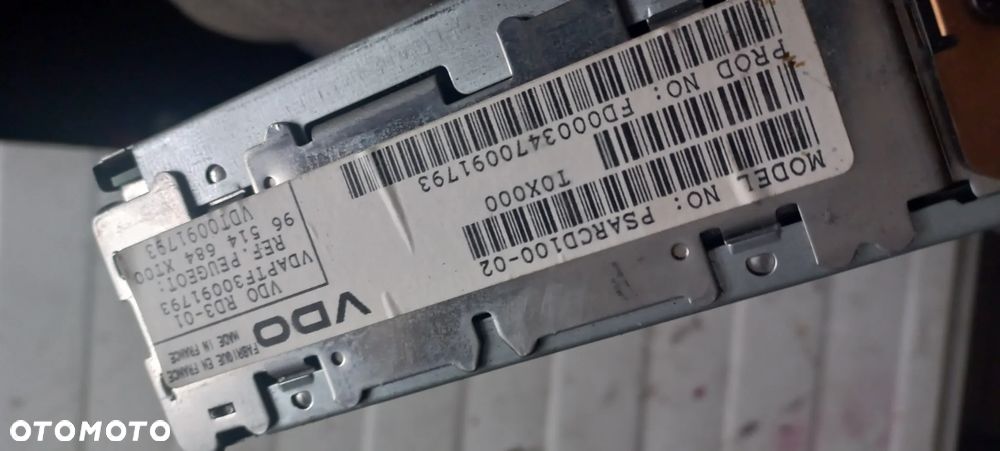 FABRYCZNE RADIO CD VDO PEUGEOT 307 96514684XT - 2