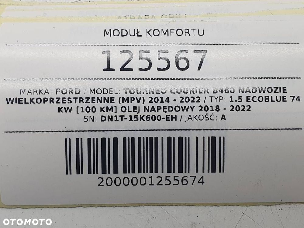 MODUŁ KOMFORTU FORD TRANSIT COURIER TOURNEO DN1T-15K600-EH - 5