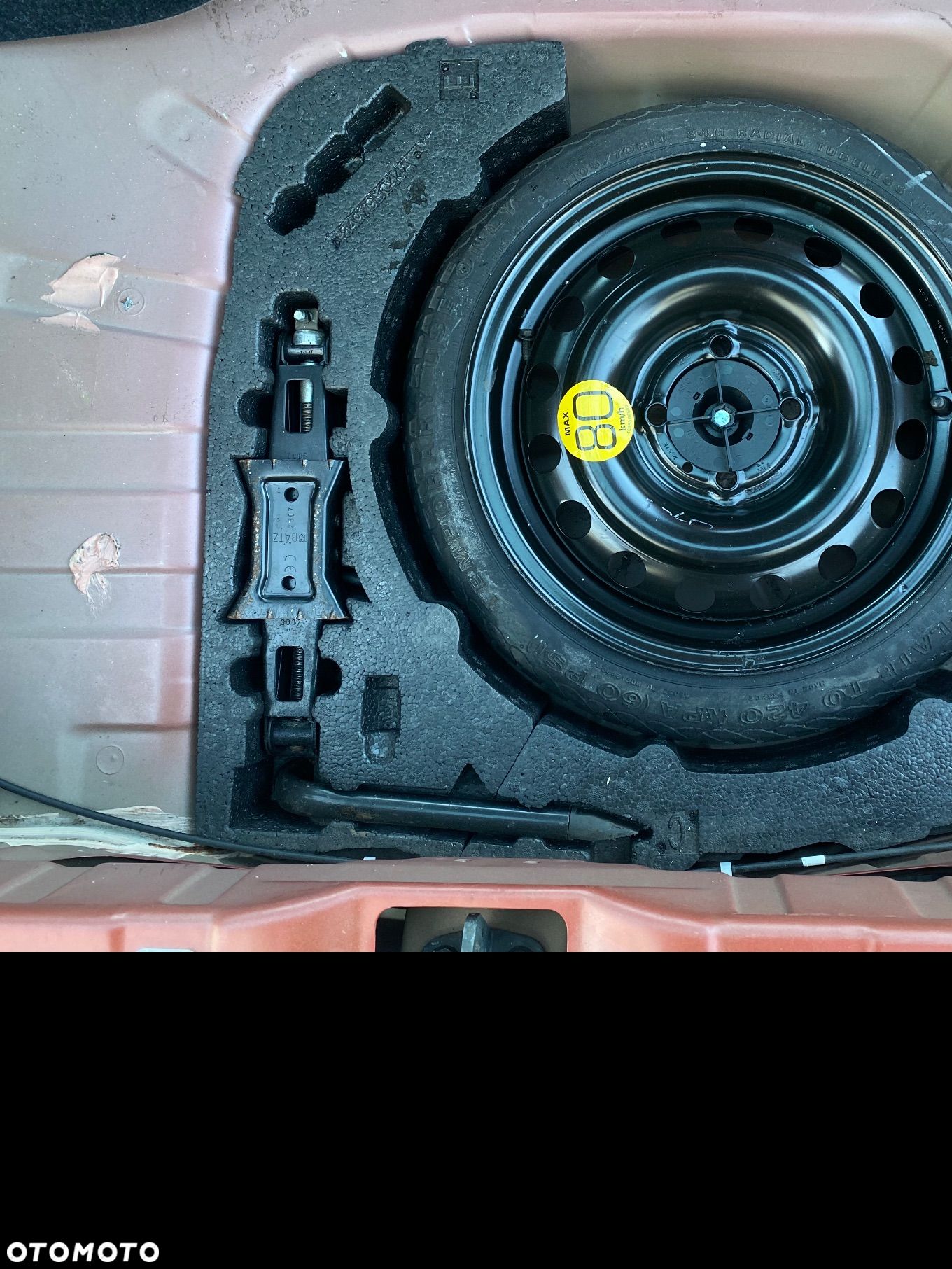 NISSAN MICRA K12 koło zapasowe dojazdówka klucz lewarek wkład - 1