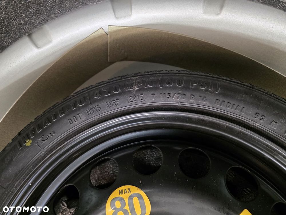 OPEL ASTRA J IV 4 KOŁO ZAPASOWE DOJAZDOWE KLUCZ LEWAREK ZESTAW R16 5X115 - 2