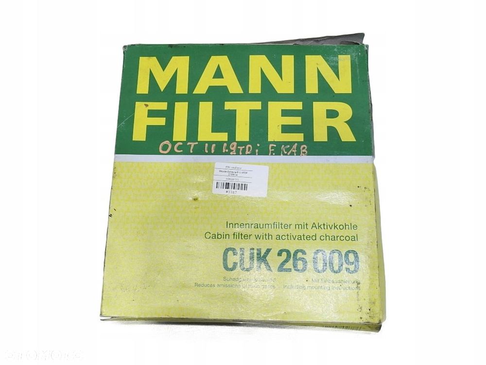 FILTR KABINOWY SKODA OCTAVIA II CUK 26 009 - 1